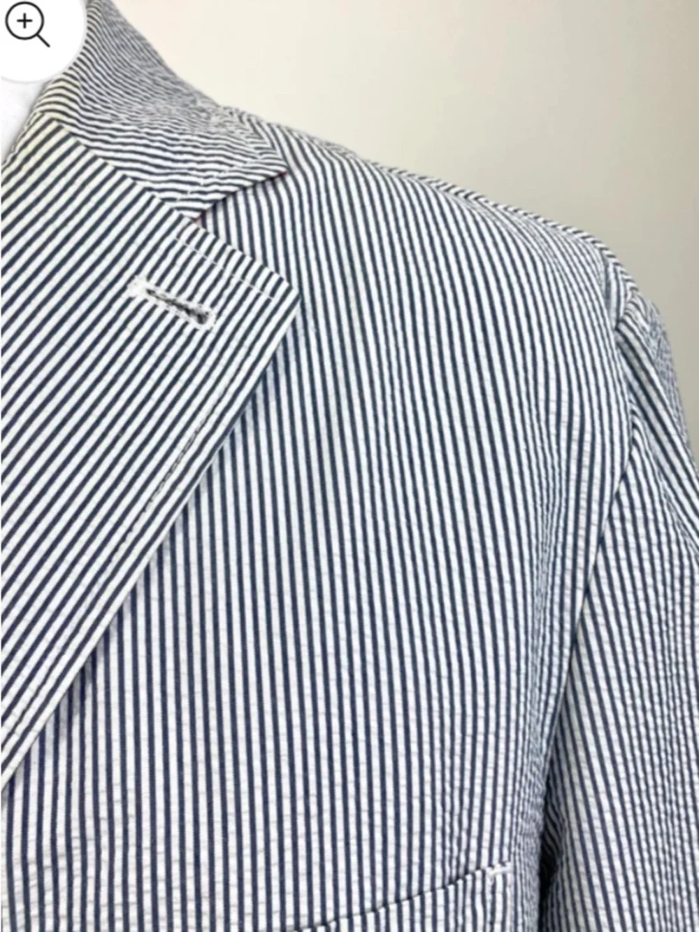 Lands' End Blue & White Seersucker Sport Coat